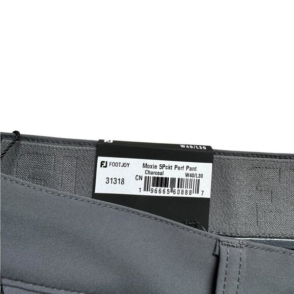 NWT FootJoy Men’s Moxie 5 pocket performance golf pant gray size 40x30 - Picture 3 of 7